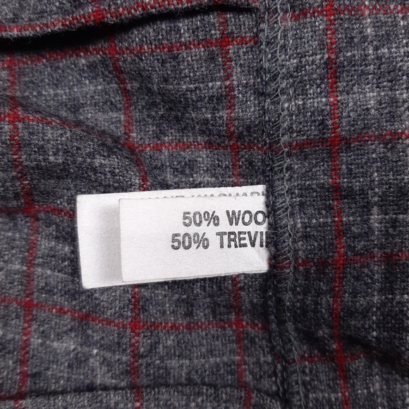 Vintage plaid wool blend pleated skirt fall winter dark light classic academia - Picture 6 of 8